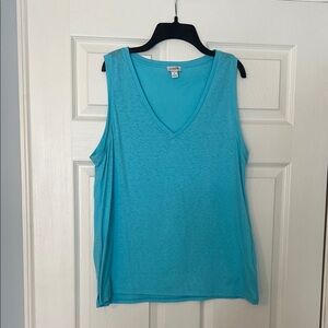 J. Crew Turquoise V-Neck Tank Top